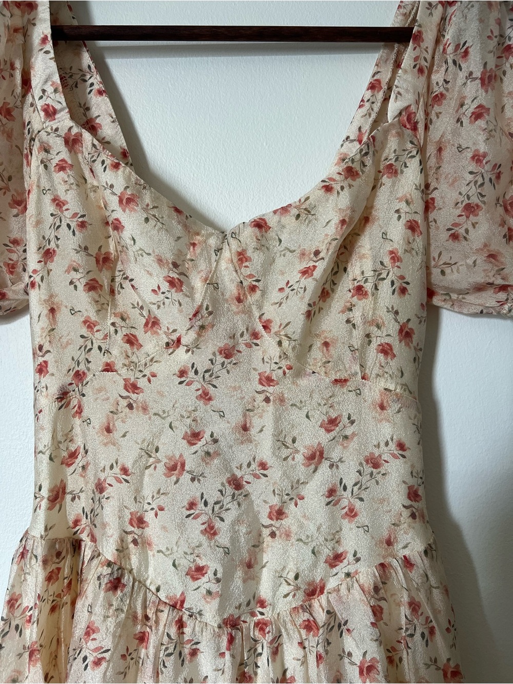 Lulus Floral Midi Dress Size XS Cottagecore Romantic - Picture 5 of 7